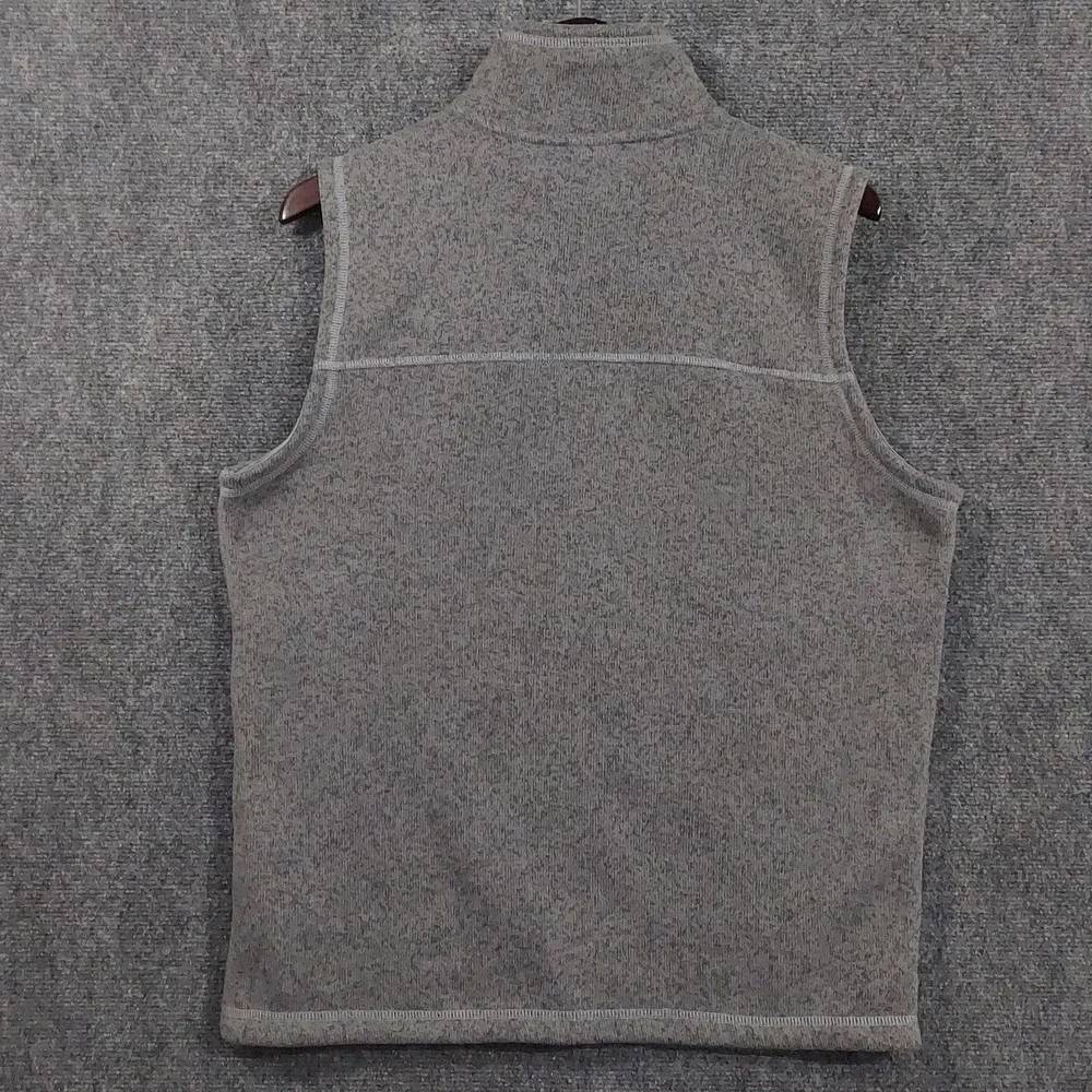 The North Face Vest Mens Medium Gray Fleece Full Zip Bally's Dover Logo